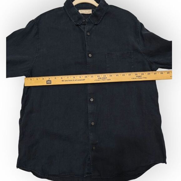 Everlane 100% Linen Men's Navy Casual Button Down Shirt Size L - Picture 7 of 9
